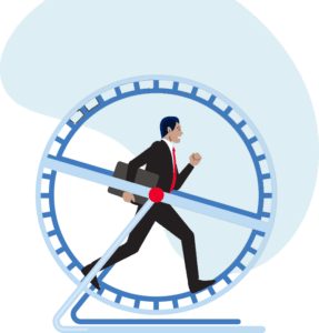 Consultant on a spinning wheel