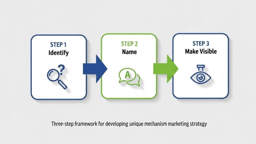 Three-step framework for developing unique mechanism marketing strategy